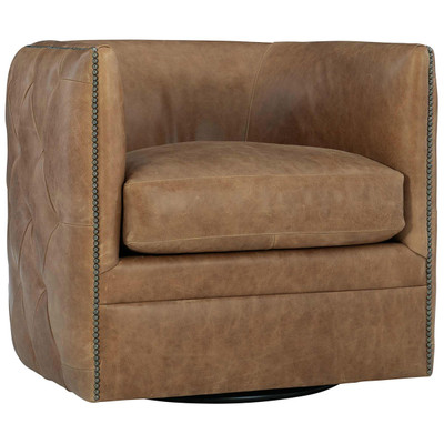 Bernhardt Palazzo Brown Leather Swivel Chair