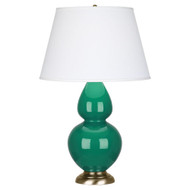 Double Gourd Table Lamp - Antique Brass - Eggplant