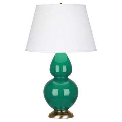 Double Gourd Table Lamp - Antique Brass - Eggplant