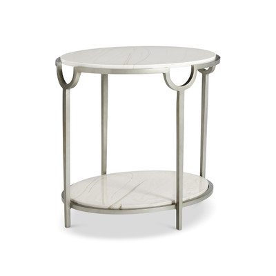 Bernhardt Morello Oval Metal End Table