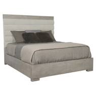 Bernhardt Linea Upholstered Queen Panel Bed with Wooden Footboard and Side Rails