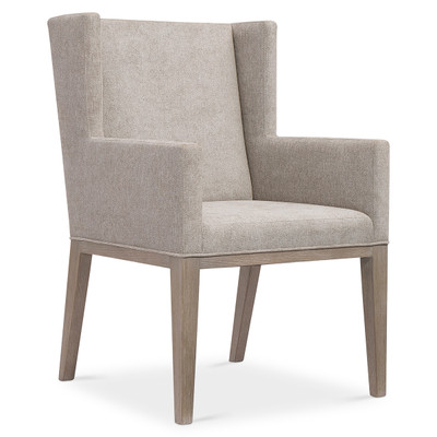 Bernhardt Linea Upholstered Arm Chair in Cerused Greige Finish