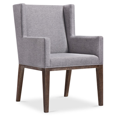 Bernhardt Linea Upholstered Arm Chair in Cerused Charcoal Finish