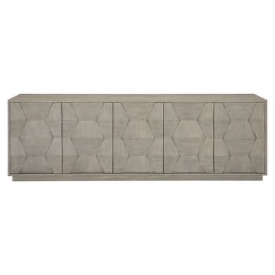 Bernhardt Linea Entertainment Console in Cerused Greige Finish