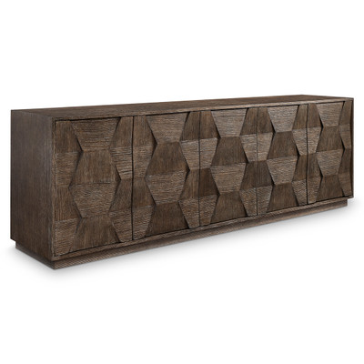 Bernhardt Linea Entertainment Console in Cerused Charcoal Finish