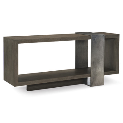 Bernhardt Linea Console Table in Cerused Charcoal Finish
