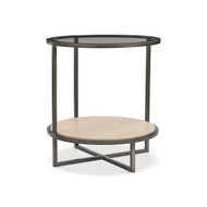 Bernhardt Harlow Metal Round Chairside Table