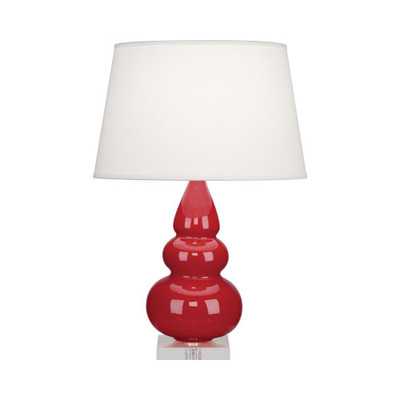 Small Triple Gourd Accent Table Lamp - Ruby Red