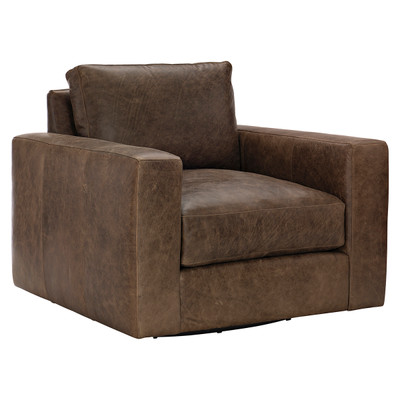 Bernhardt Dawkins Leather Swivel Chair