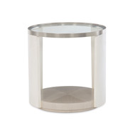 Bernhardt Axiom Round Glass Top Chairside Table