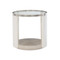 Bernhardt Axiom Round Glass Top Chairside Table