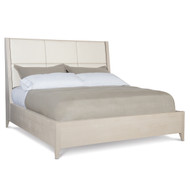 Bernhardt Axiom King Upholstered Panel Bed with Wooden Footboard and Side Rails