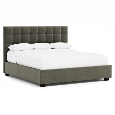 Bernhardt Avery Fabric Panel Bed in Dark Grey - King