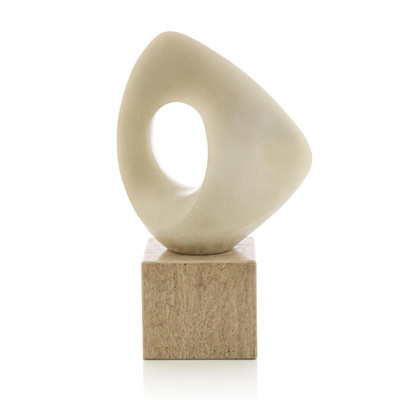 John Richard Abstract Loop Sculpture on Marble