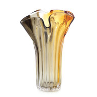 John Richard Amber Ruffles Vase