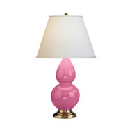 Small Double Gourd Table Lamp - Antique Silver - Schiaparelli Pink