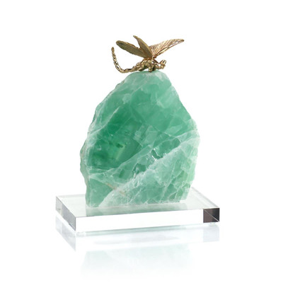 John Richard Brass Dragonfly Sculpture on Chlorophane I