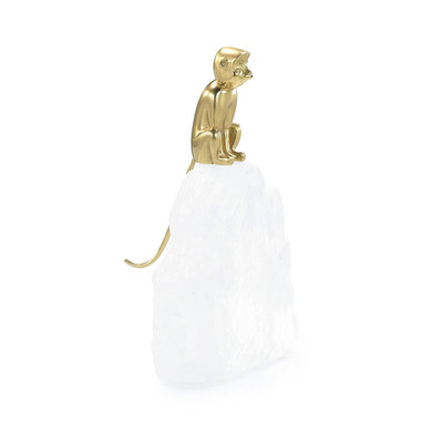 John Richard Brass Monkey Sculpture on Selenite