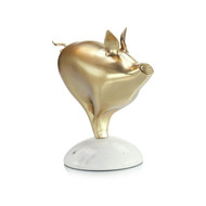 John Richard Brass Pig Sculpture on Marble
