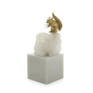 John Richard Brass Squirrel and Quartz Sculpture on Marble - Small