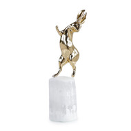 John Richard Dancing Bunny Sculpture on Selenite