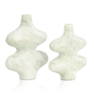John Richard Echoed Marble Vases - Set of 2