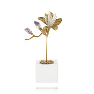 John Richard Embellished Blossom Sculpture on Crystal - Large