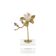 John Richard Embellished Blossom Sculpture on Crystal - Small