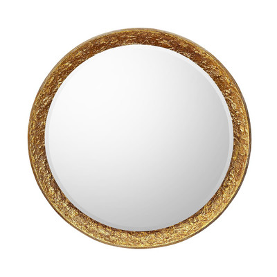 John Richard Gilded Oak Lighted Mirror - Round