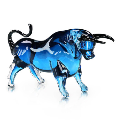 John Richard Glass Bull Sculpture