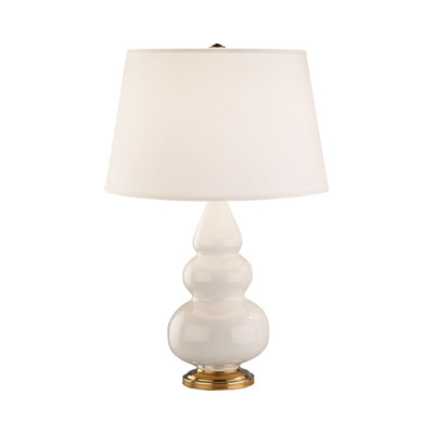 Small Triple Gourd Table Lamp - Antique Natural Brass - Lily