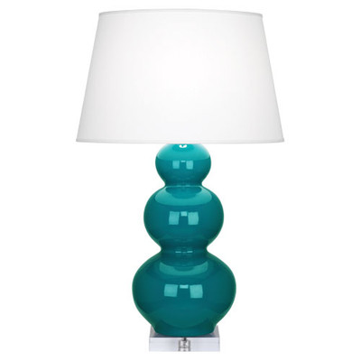Triple Gourd Table Lamp - Lucite -Peacock