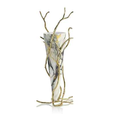 John Richard Overgrown Glass Vase - White