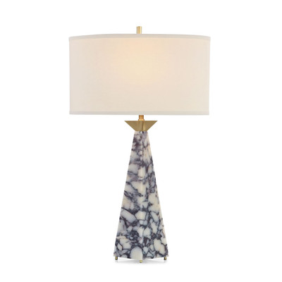 John Richard Stone Obelisk Table Lamp - White