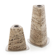 John Richard Travertine Candleholders - Set of 2