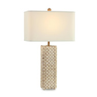 John Richard Travertine Weave Table Lamp