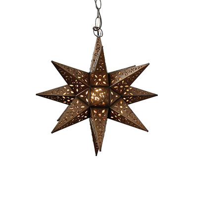 Worlds Away 15" Punched Tin Star Chandelier
