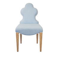 Worlds Away Adelaide Dining Chair - Light Blue Linen