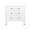 Worlds Away Amber Side Table - Textured White Linen