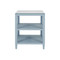 Worlds Away Amie Side Table - Textured Light Blue Linen