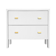 Worlds Away Andre Side Table - Matte White Lacquer