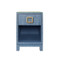 Worlds Away Blair Side Table - Blue Dyed Grasscloth