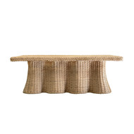 Worlds Away Britney Coffee Table - Natural Woven Rattan