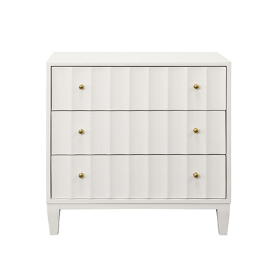 Worlds Away Carmack Side Table - Matte White Lacquer