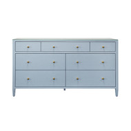 Worlds Away Carnegie Chest - Textured Light Blue Linen