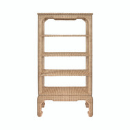 Worlds Away Cavalier Etagere - Woven Rattan