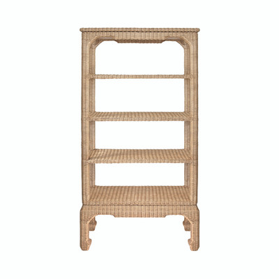 Worlds Away Cavalier Etagere - Woven Rattan