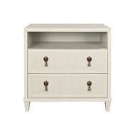 Worlds Away Corine Side Table - Matte Antique White Lacquer