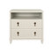 Worlds Away Corine Side Table - Matte Antique White Lacquer