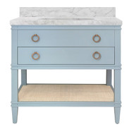 Worlds Away Cutler Bath Vanity - Light Blue Lacquer
